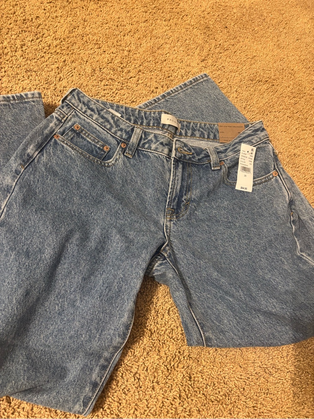 Pacsun Low Waisted Light Blue Denim Jeans - Classic Straight Fit